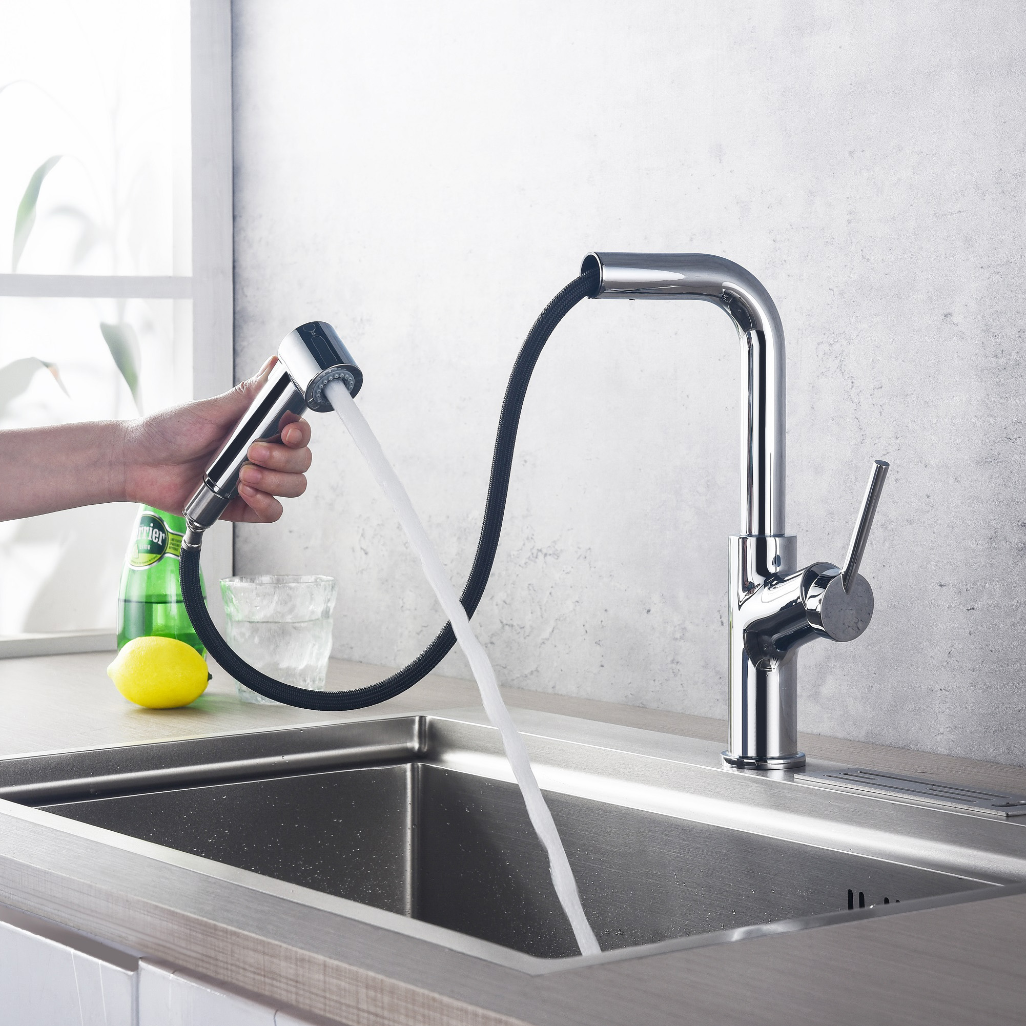 Chrome Modern Kitchen Faucets Single Handle Kitchen Faucet