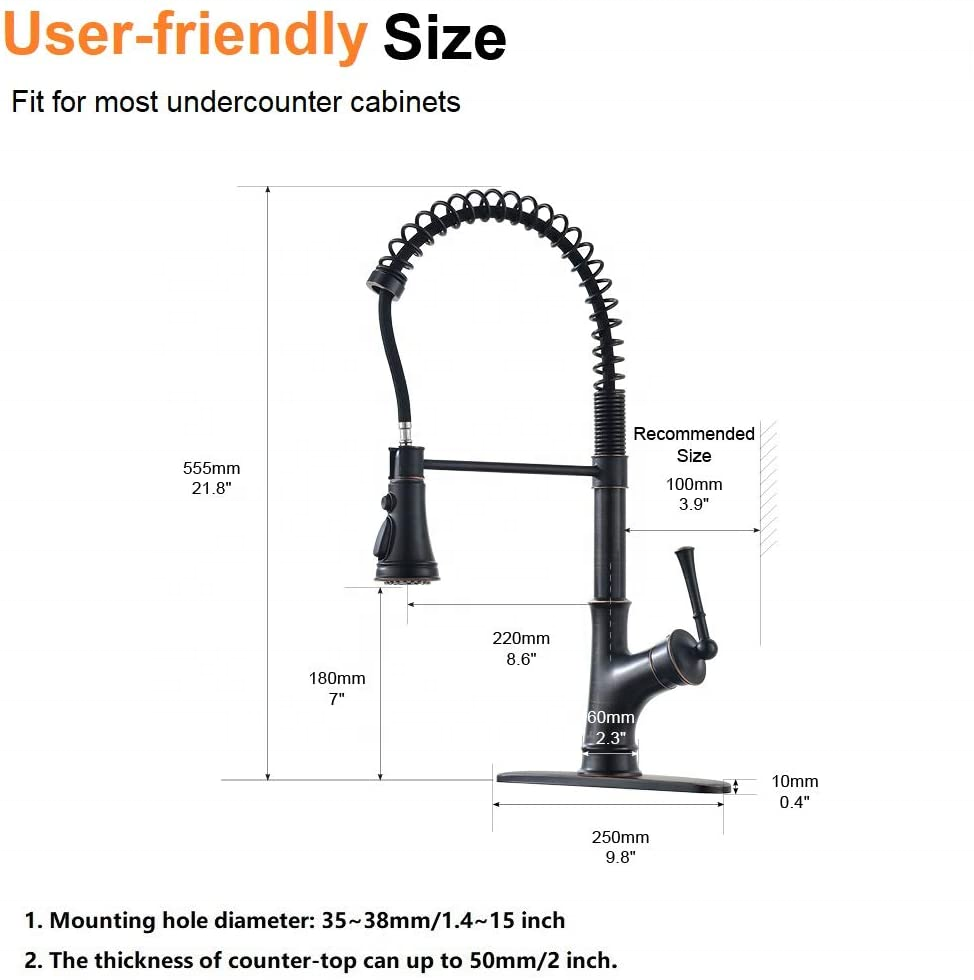 Cupc Kitchen Faucet Commercial Kitchen Faucet Sprayer Single Handle Spring Kitchen Faucet With Pull Down