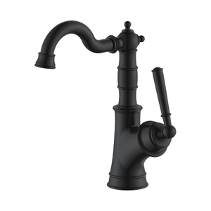 Vintage Bathroom Sink Matte Black Single Hole Bathroom Faucet