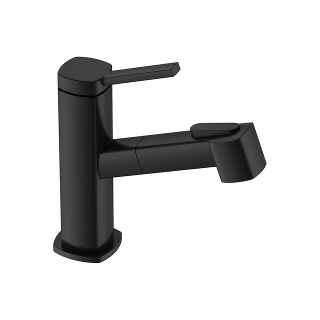 Square Shape Single Handle Faucet Black Bathroom Faucet