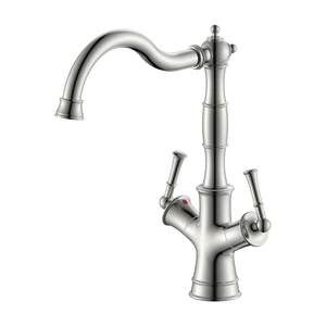 Two Handle Kitchen Faucet Single Hole Brushed Nickel Kitchen Faucet