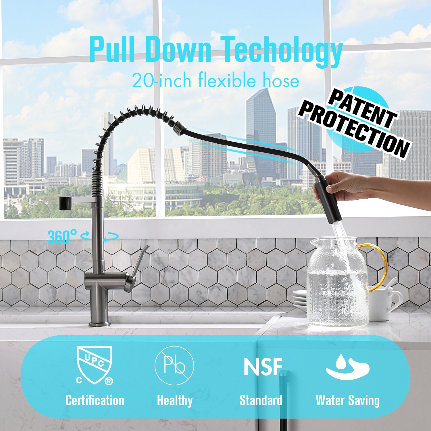 2021 Modern Pull Down Kitchen Faucet Hot And Cold Kitchen Faucet Kitchen Sink Faucet Basin Tap