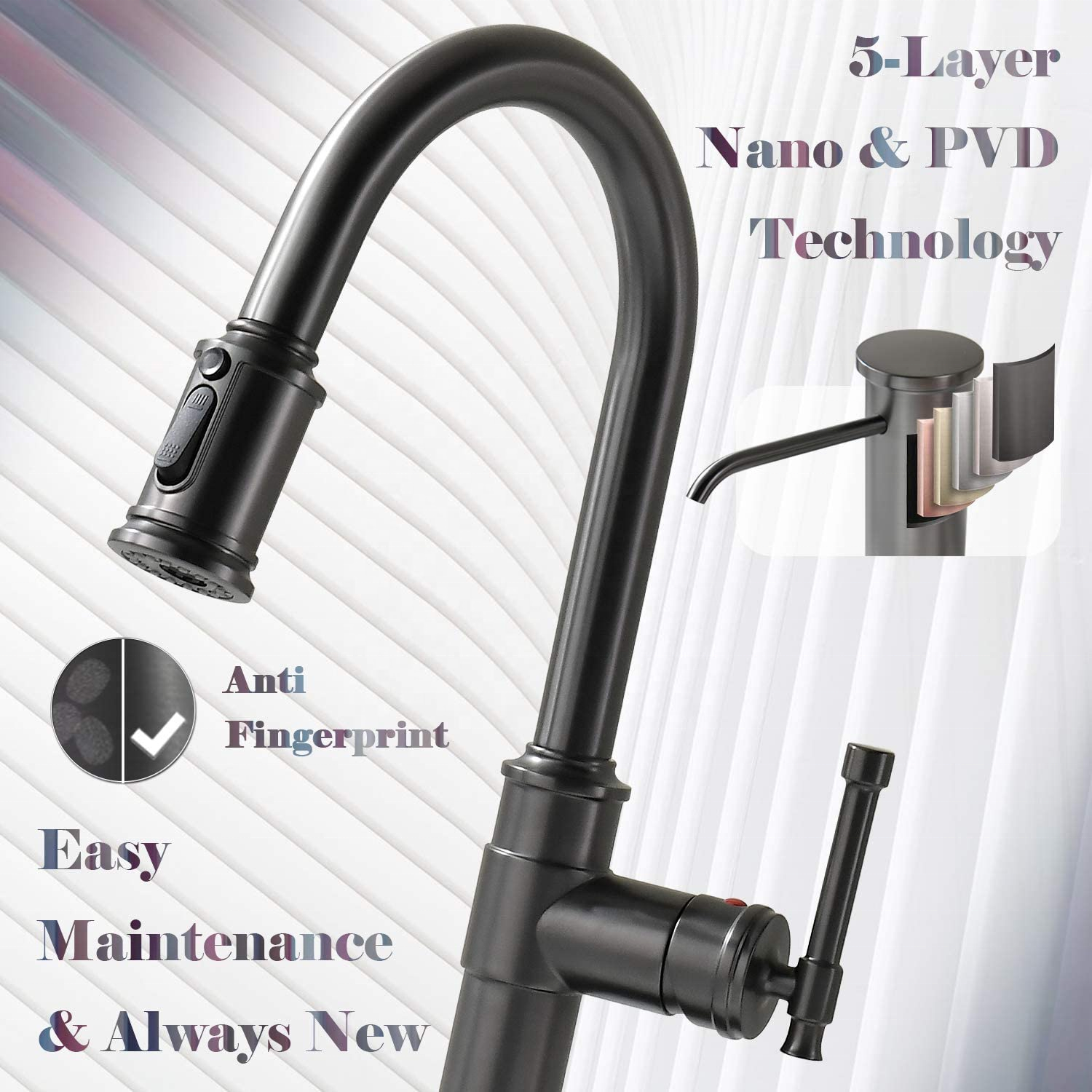 Gun Kitchen Faucet Pull-Down Kitchen Faucet Kitchen Sink Faucet Bottle Washer