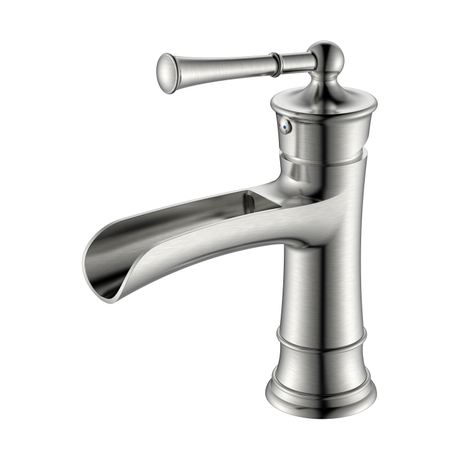 Waterfall Bathroom Faucet Nickel Single Handle Bathroom Faucet