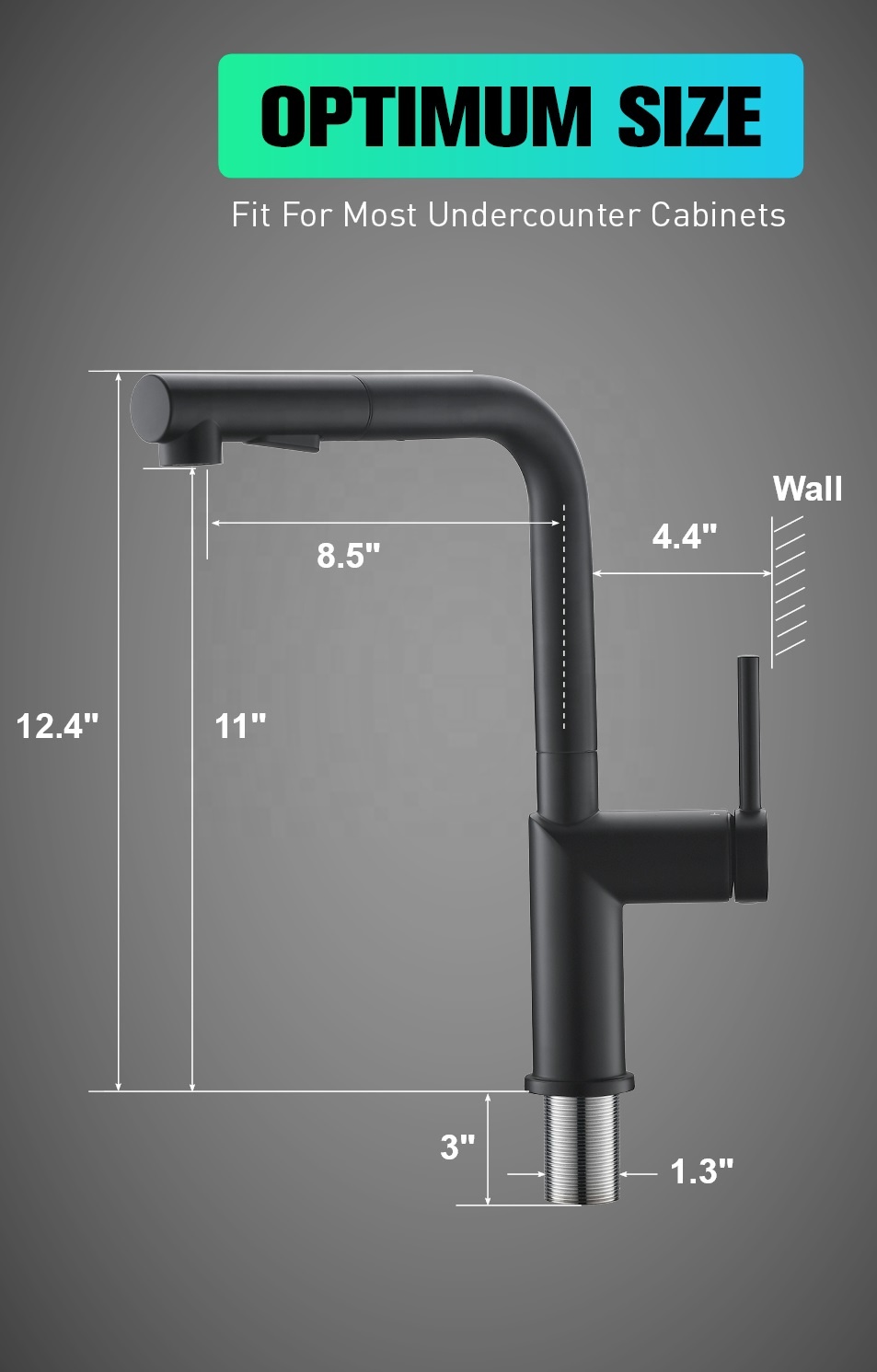 Modern Style Kitchen Tap Mixer Matte Black Kitchen Sink Faucet With Pull Out Sprayer