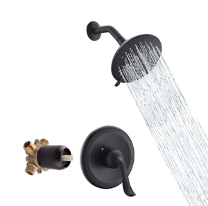 Shower Faucet Modern In Wall Mounted Black Faucet Bathroom Shower