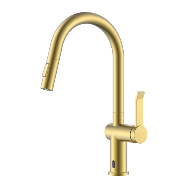 Touchless Kitchen Faucet Gold Kitchen Faucet Tap with Pull Down Sprayer