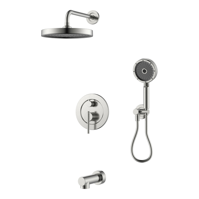 Bathtub Faucet with Hand Shower Brushed Nickel Shower Faucet