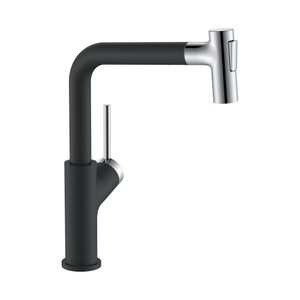 European Style Single Handle Pull Out Black Modern Kitchen Faucets