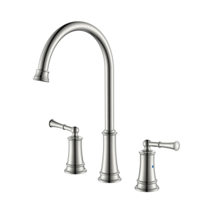 Two Handle Kitchen Faucet Widespread 3 Hole Brushed Nickel Kitchen Faucet