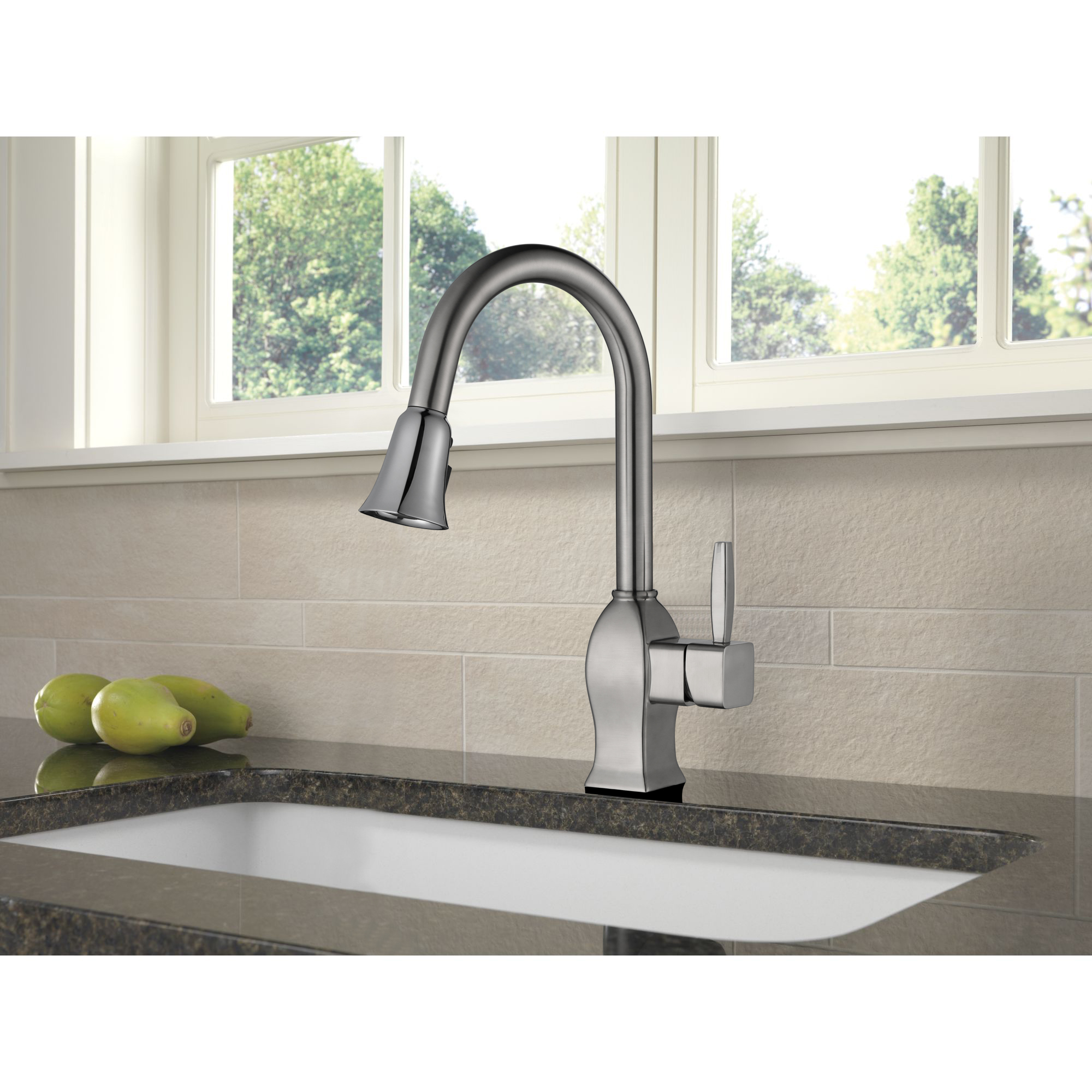 Touchless Brushed Nickel Kitchen Faucets Pull Down Kitchen Faucet