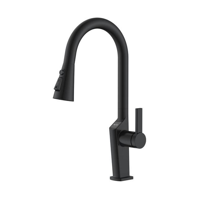 Matte Black Hydroelectric Temperature Display Pull Down Kitchen Faucets Black Kitchen Faucets