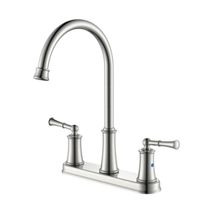 Two Handle Kitchen Faucet 3 Hole Brushed Nickel Kitchen Faucet