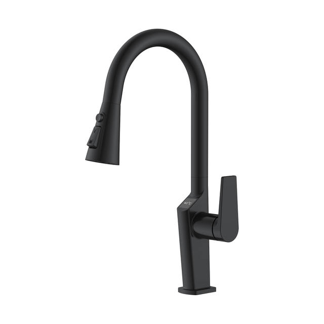 Square Hydroelectric Temperature Display Kitchen Faucets Black Pull Down Kitchen Faucet