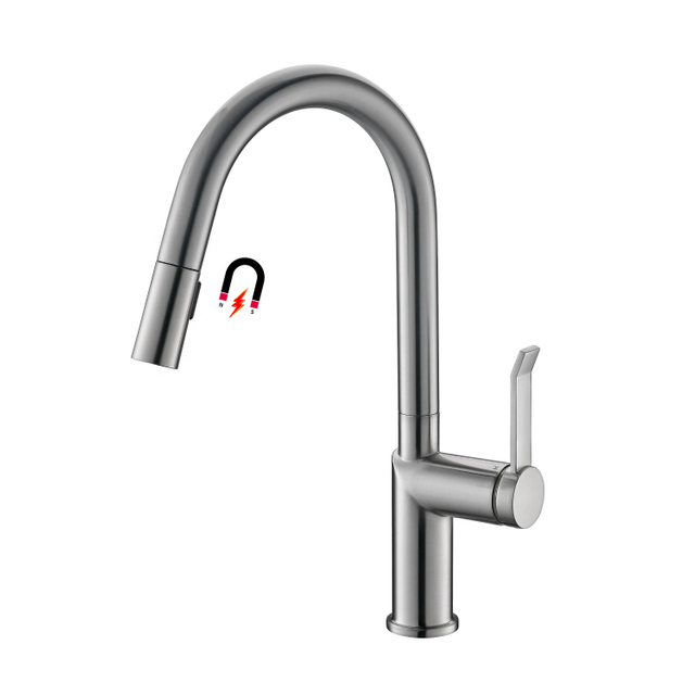 LVTIAN APS204-BN Modern Style Brushed Nickle Kitchen Sink Tap Pull-Down Kitchen Faucet