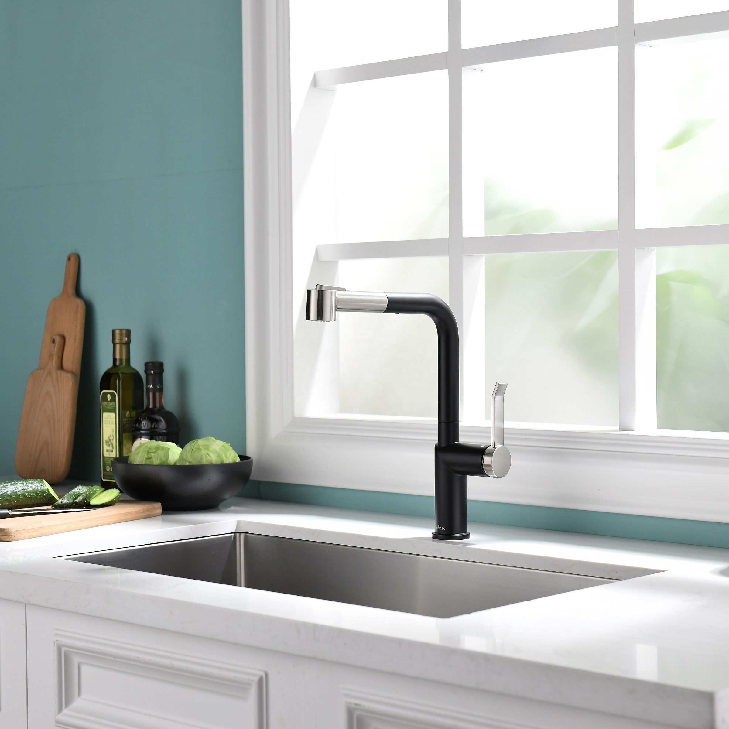 New Design Black Faucets Steel Pull-Out Kitchen Faucet Kitchen Tap Sink Faucet