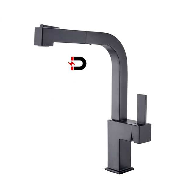 Best Selling New Model Square Faucet Black Kitchen Sink Taps Pull Out Kitchen Faucet