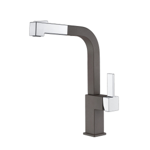 Coffee Brown Square Kitchen Faucet Pull-Out 