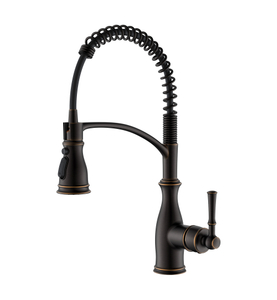Antique ORB Spring Pull-Down Kitchen Faucet 