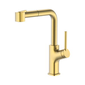 Brushed Gold Kitchen Faucet with Pull Out Sprayer Kitchen Sink Faucet