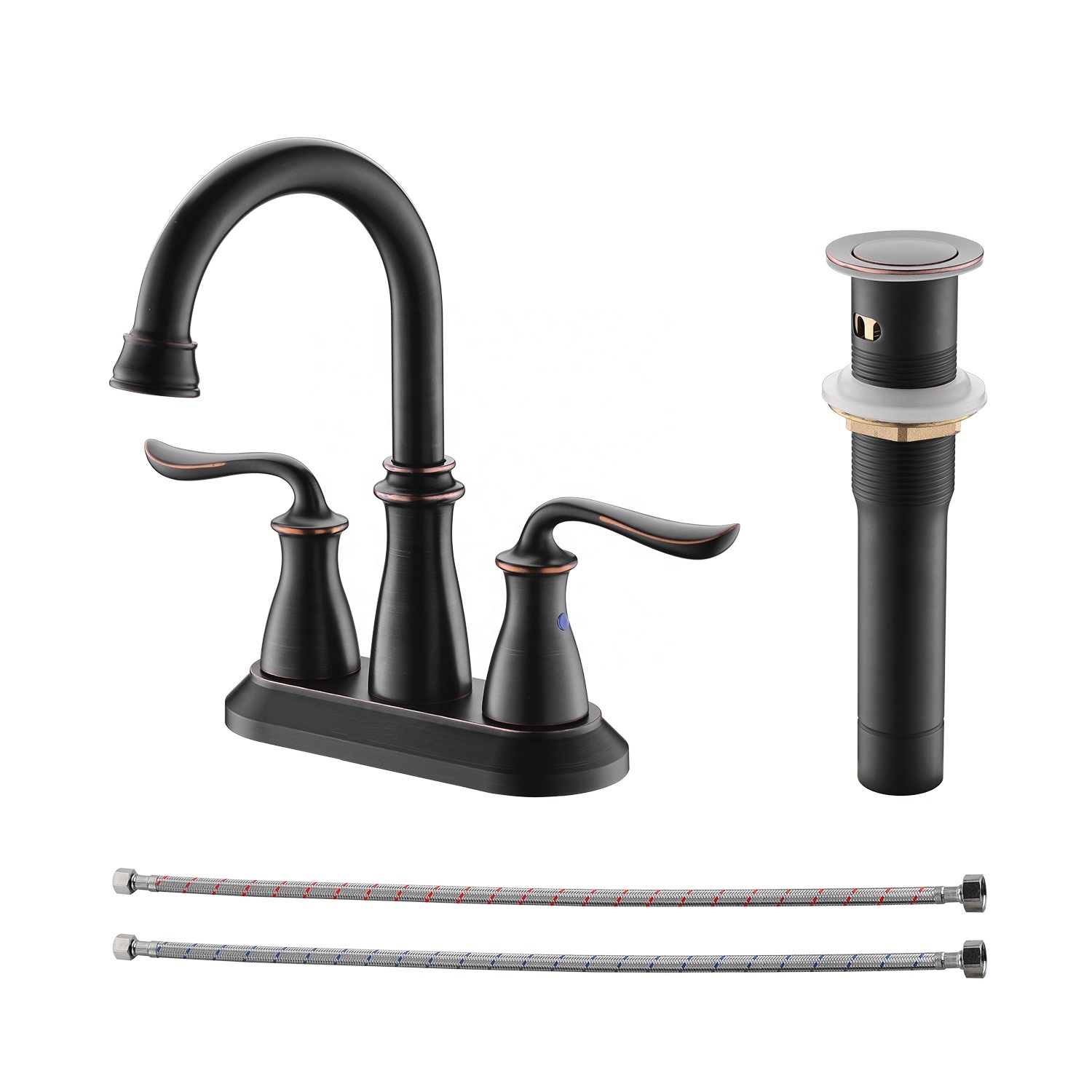 Hot Sale American Classic Water Mixer Three Holes Dural Handles Tap Basin Faucet High Quality