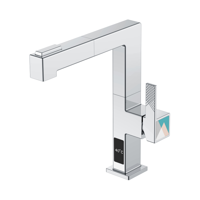 Temperature Pull Down Kitchen Faucet Chrome Kitchen Faucet with Sprayer